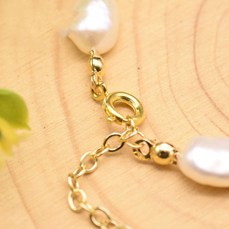 Freshwater Baroque Pearl Charm Bracelet