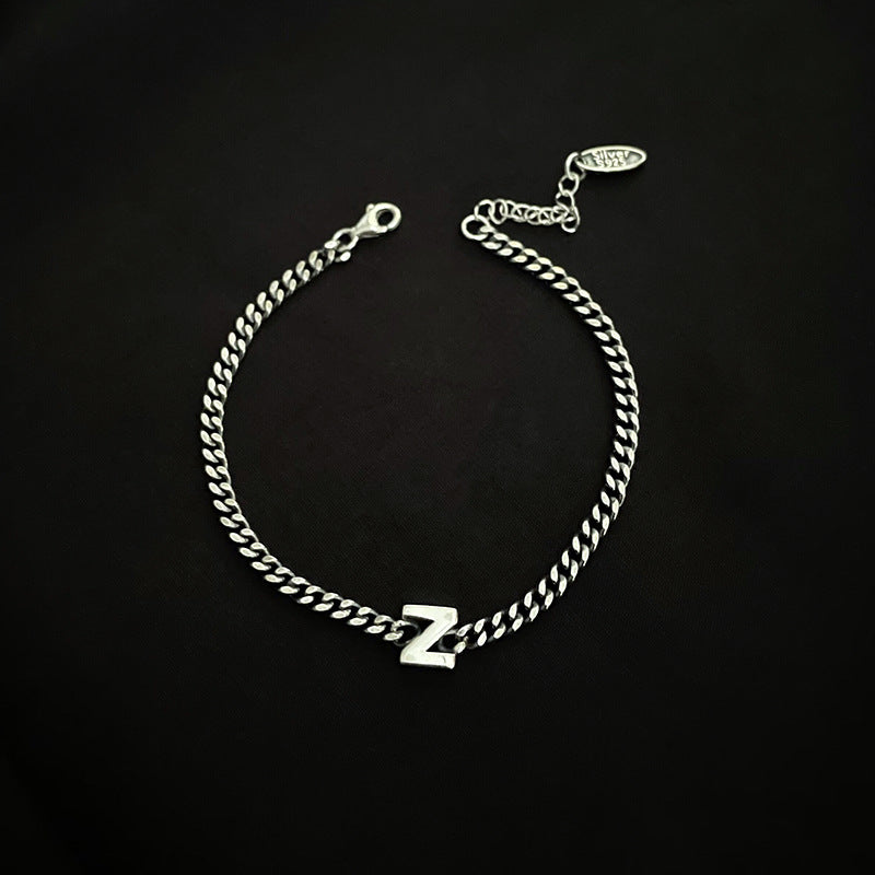 Sterling Silver Initial Letter Bracelet