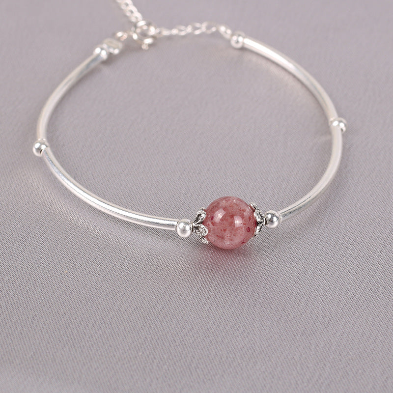 Pink Crystal Transfer Beaded Bracelet