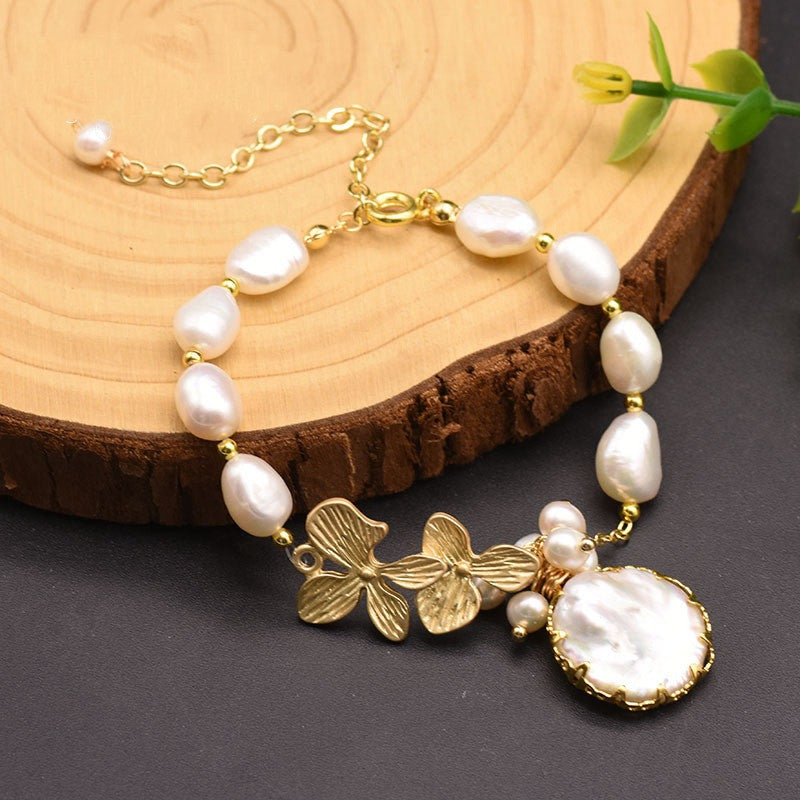 Freshwater Baroque Pearl Charm Bracelet