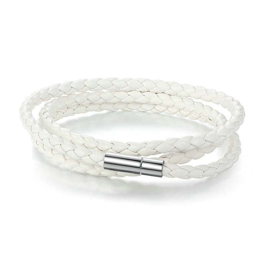 Simple Style Buckle Woven PU Leather Bracelet