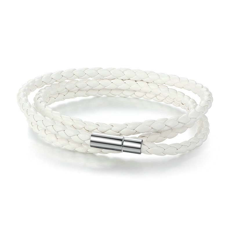 Simple Style Buckle Woven PU Leather Bracelet