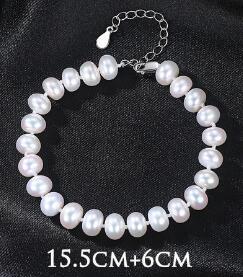 Natural Freshwater Pearl with S925 Silver Buckle Bracelet