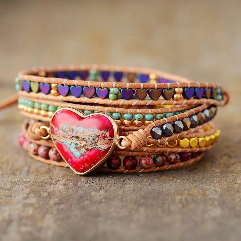 Mixed Stone Ethnic Love Bracelet