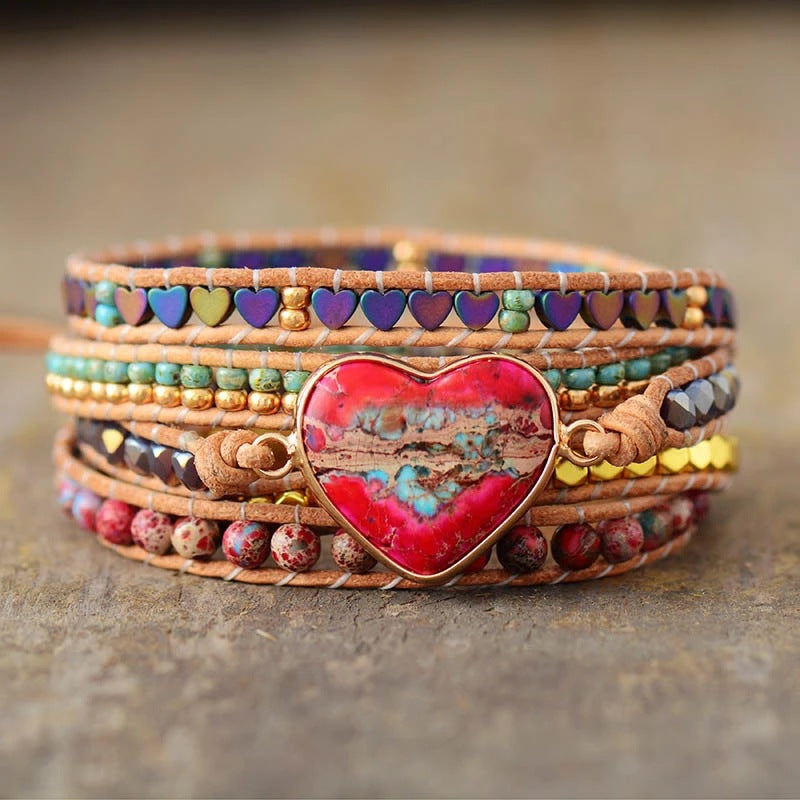 Mixed Stone Ethnic Love Bracelet