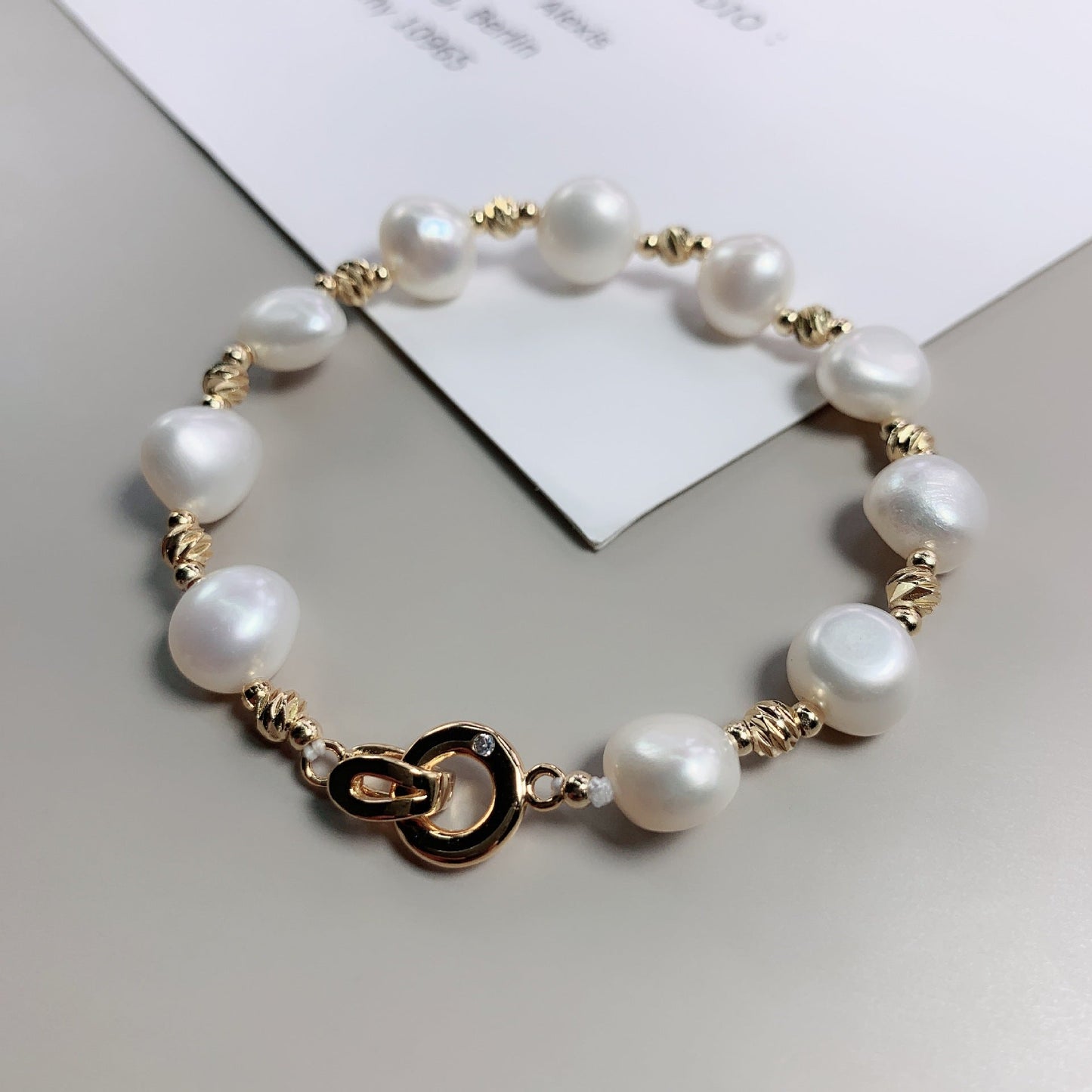 Natural Freshwater Baroque Pearl Bracelet for Women Charms Gifts for Mom