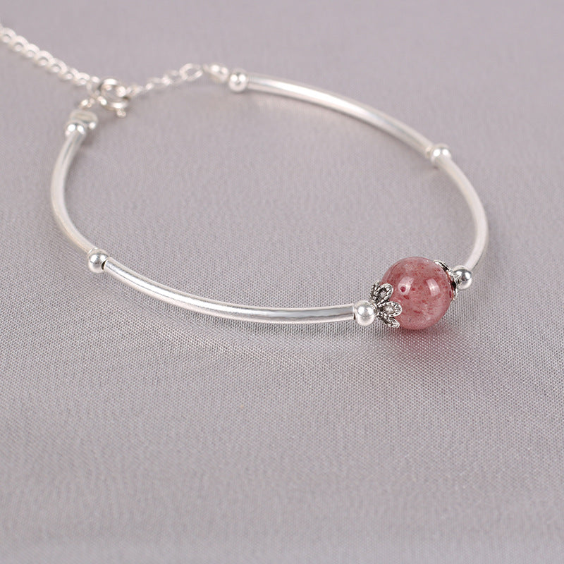 Pink Crystal Transfer Beaded Bracelet