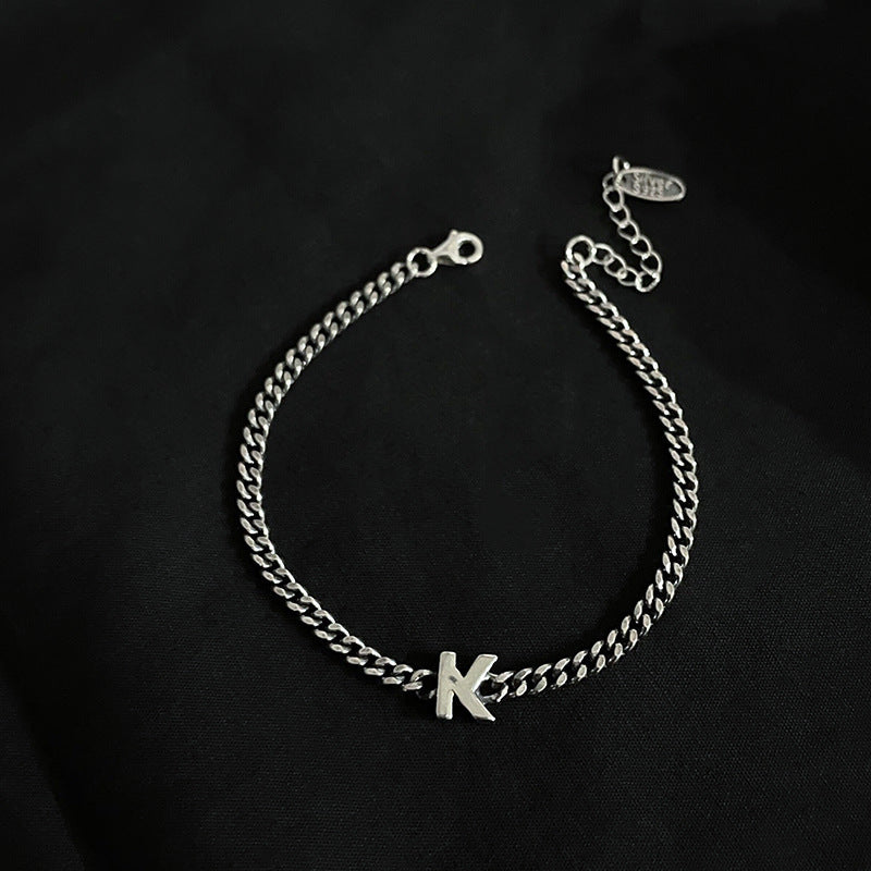 Sterling Silver Initial Letter Bracelet