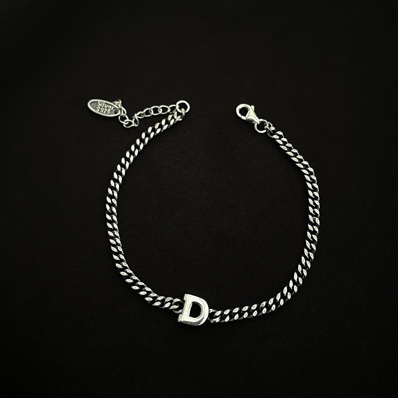 Sterling Silver Initial Letter Bracelet