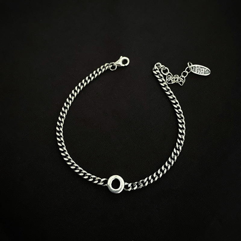 Sterling Silver Initial Letter Bracelet