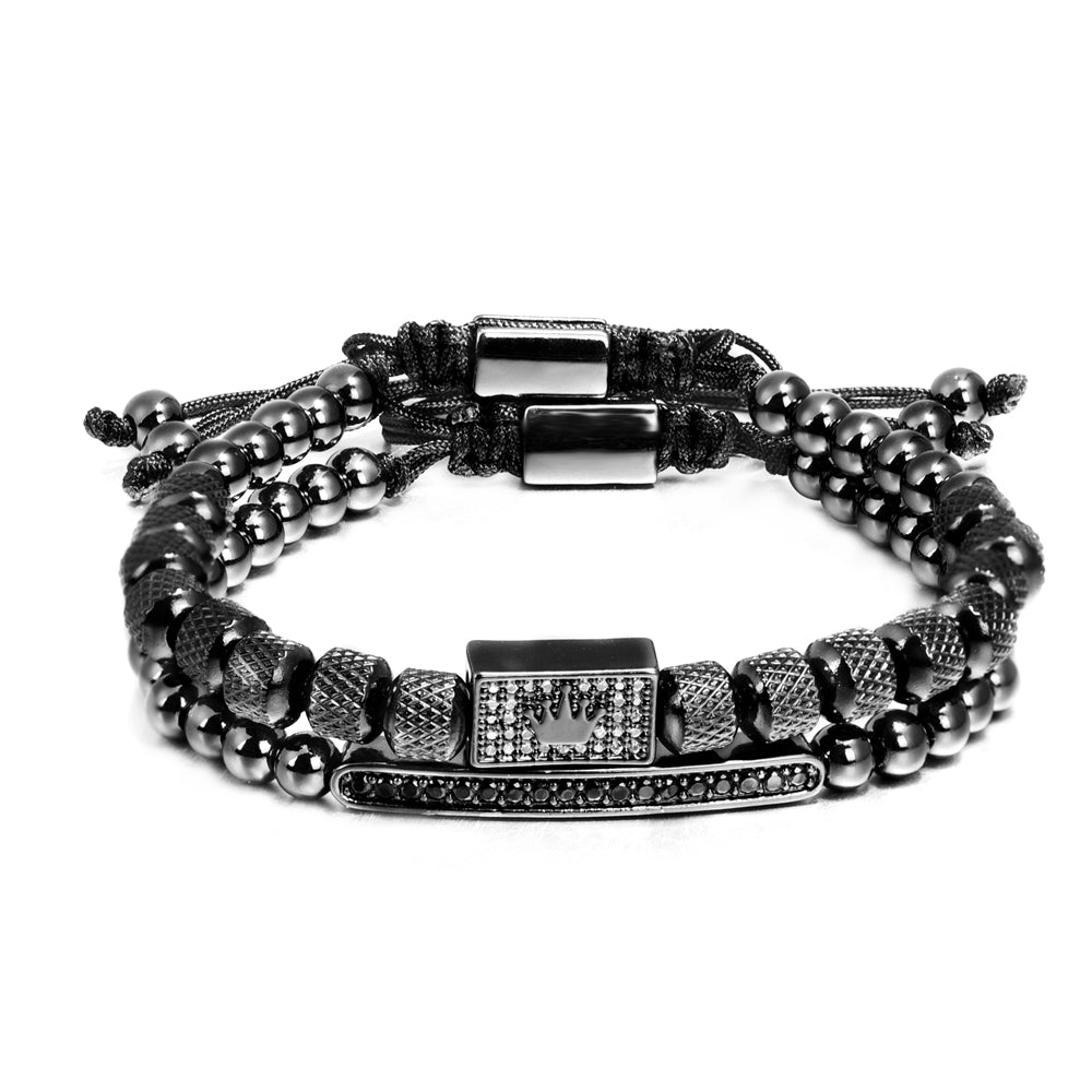 Handcrafted Square Men's Charm Zircon Bracelet