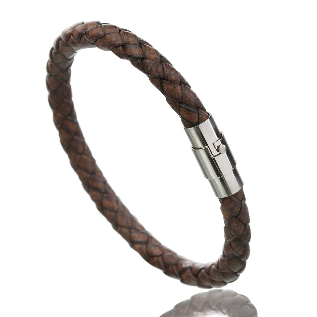 Leather Rope Woven Magnetic Bracelet