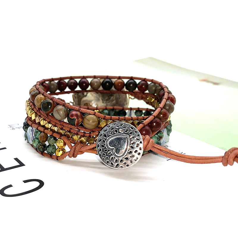 Natural Bohemian Stone Woven Bracelet