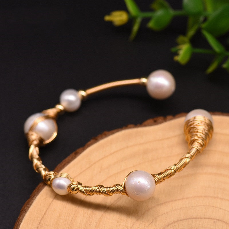 Natural Edison Baroque Pearl Stretch Bracelet