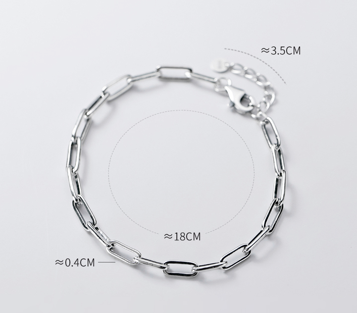 S925 Simple Japanese and Korean Style Chain Silver Bracelet