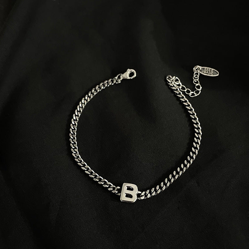 Sterling Silver Initial Letter Bracelet