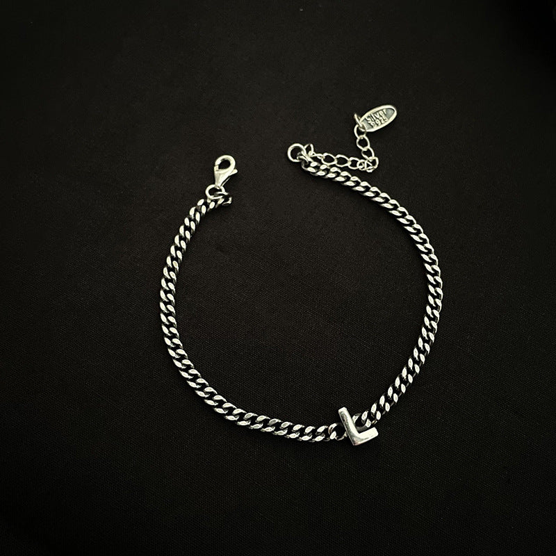 Sterling Silver Initial Letter Bracelet