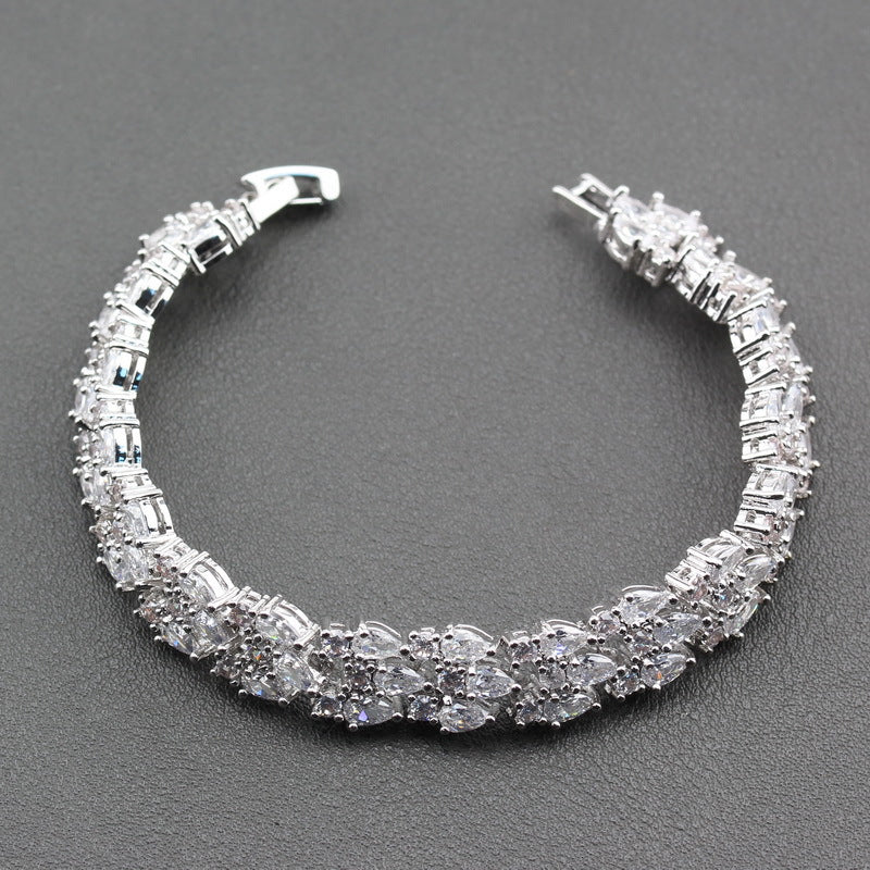 White Cubic Zirconia Luxury Wedding Bracelet