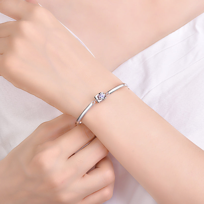 S925 Sterling Silver Heart-Shaped Bracelet