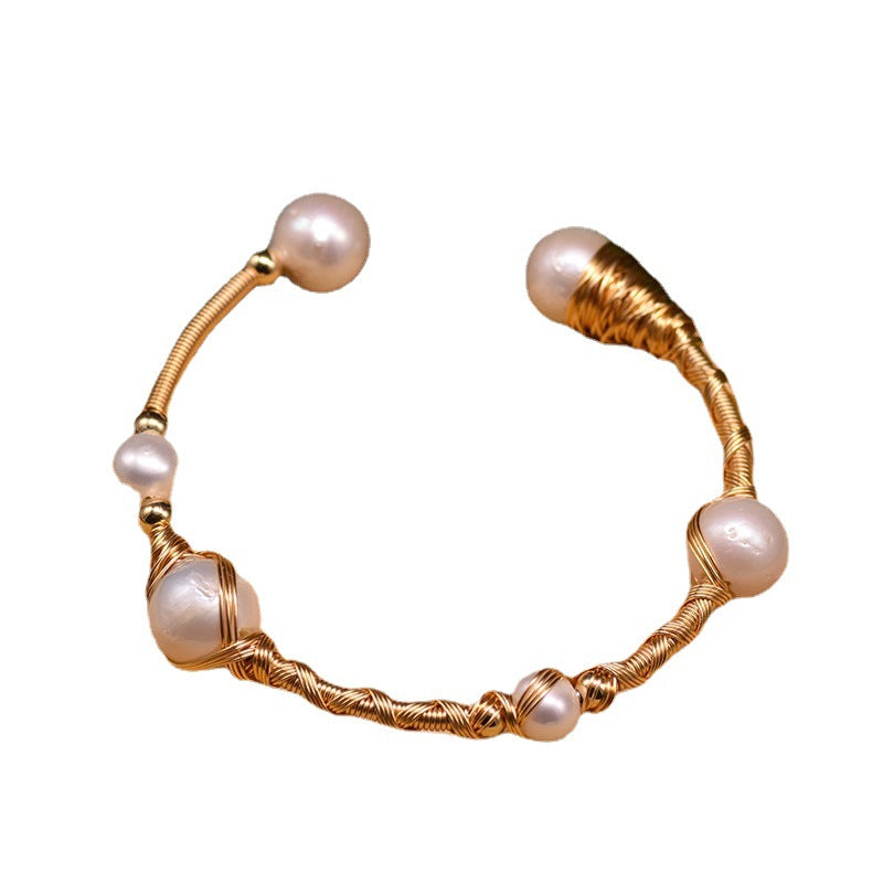 Natural Edison Baroque Pearl Stretch Bracelet