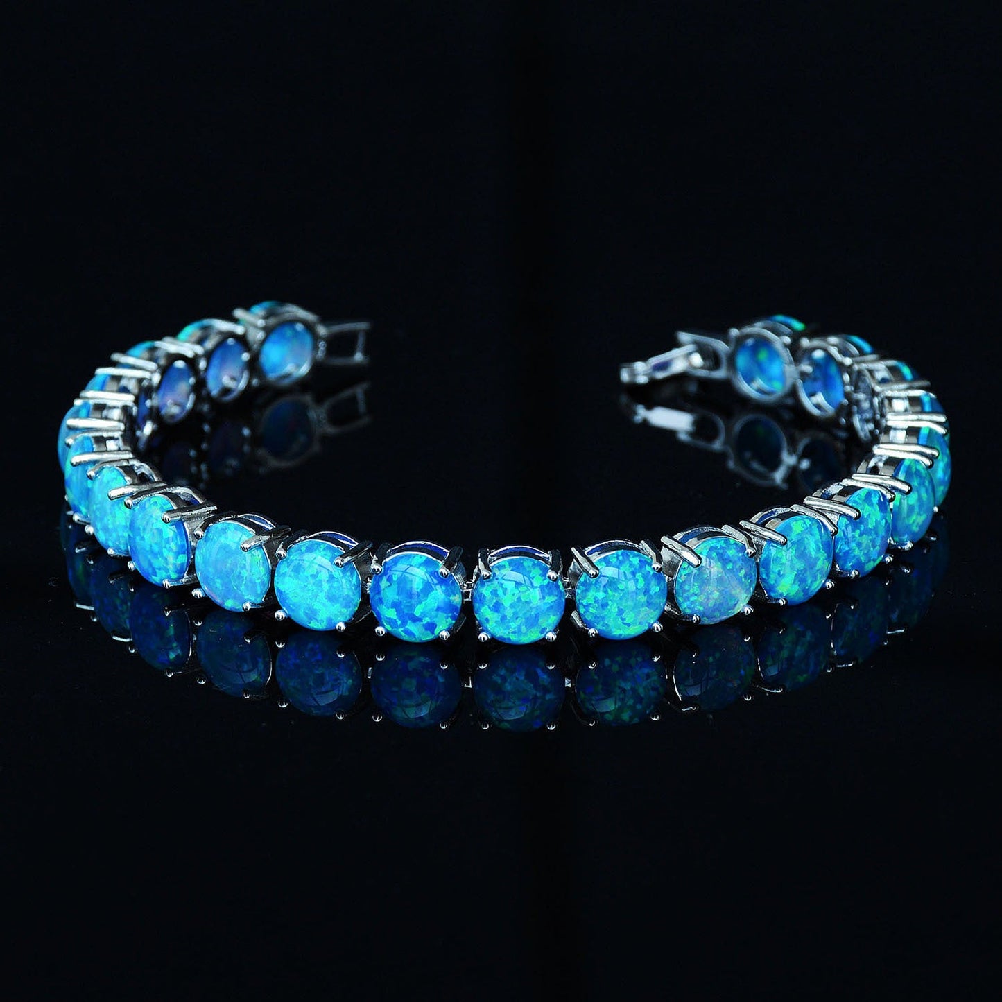 Natural Round Opal Stone Crystal Bracelet