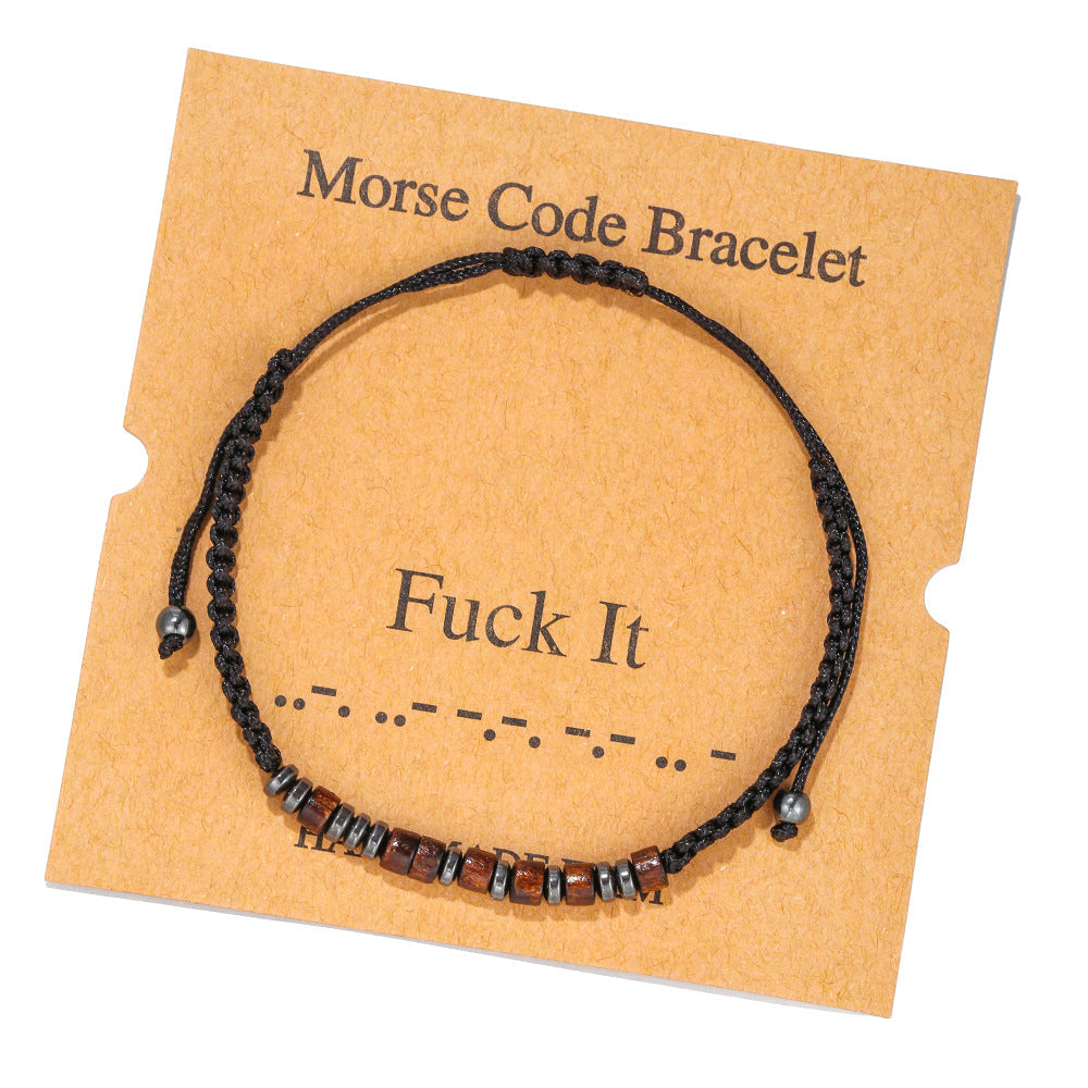 Morse Code Alphanumeric Couple Braided Bracelet