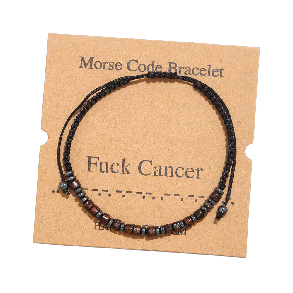 Morse Code Alphanumeric Couple Braided Bracelet