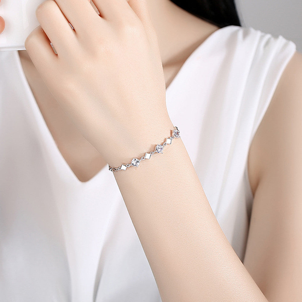 Sterling Silver Zirconia Diamond Bracelet