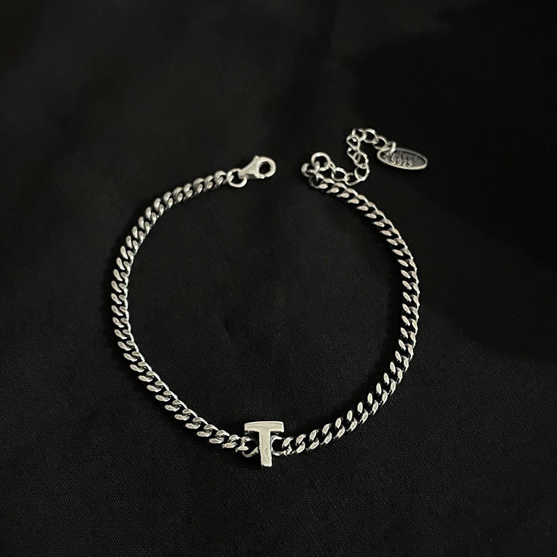 Sterling Silver Initial Letter Bracelet