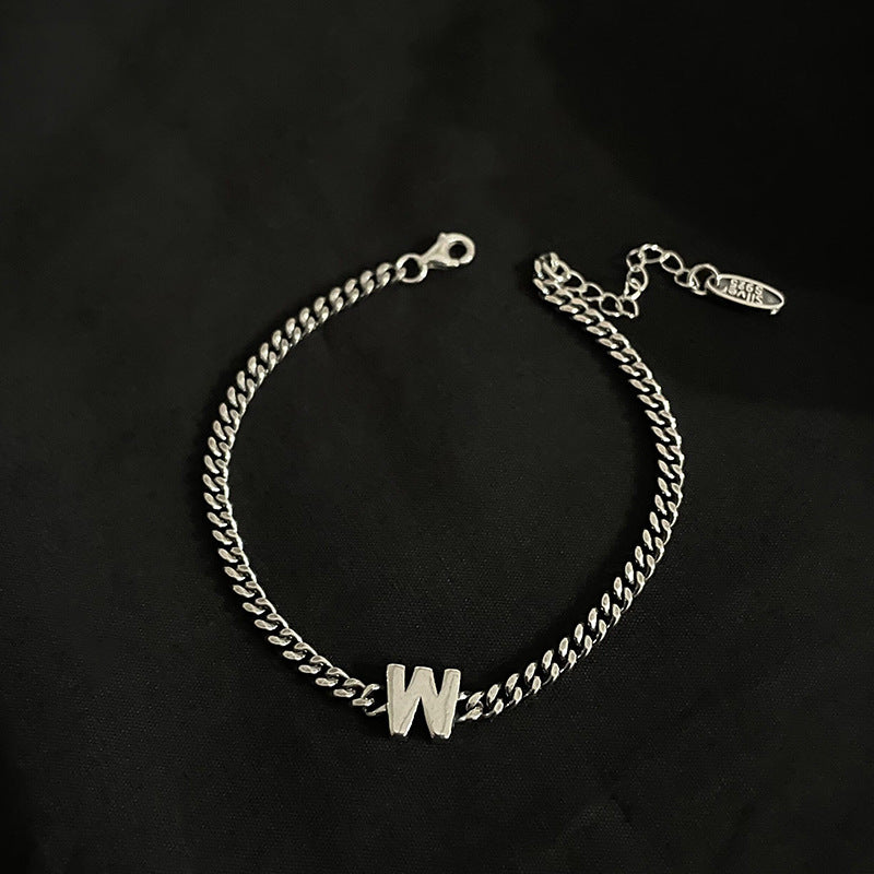 Sterling Silver Initial Letter Bracelet