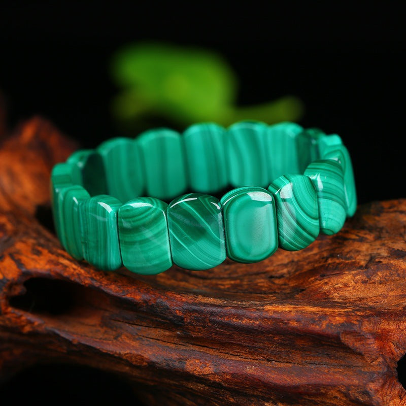 Women's Clear Textured Malachite Bracelet