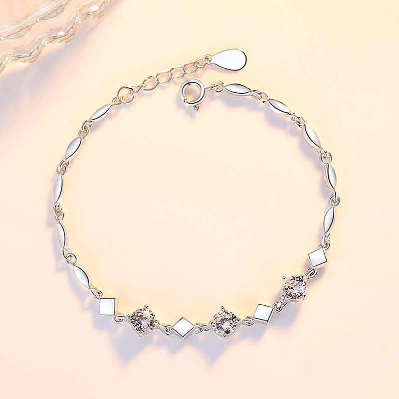 Sterling Silver Zirconia Diamond Bracelet