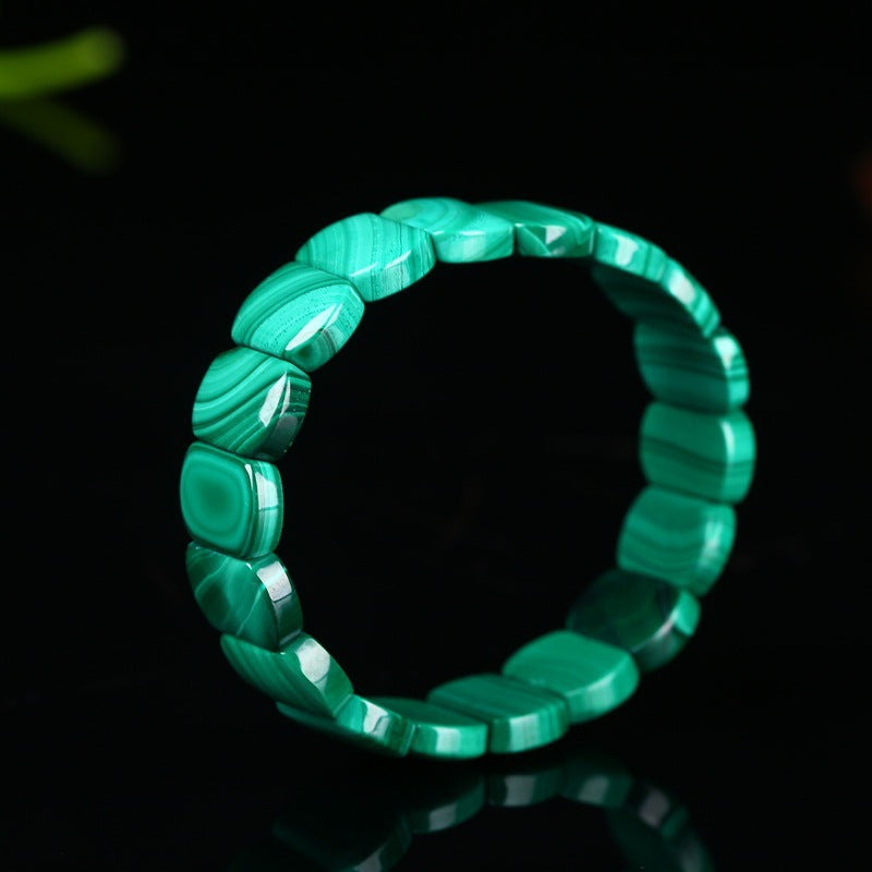 Women's Clear Textured Malachite Bracelet