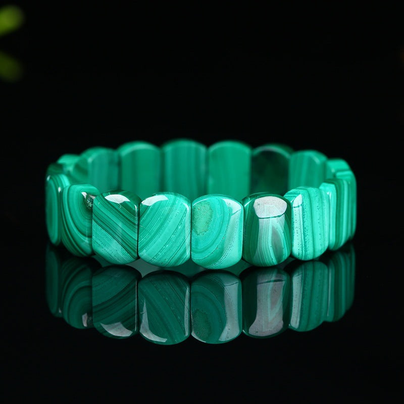 Women's Clear Textured Malachite Bracelet