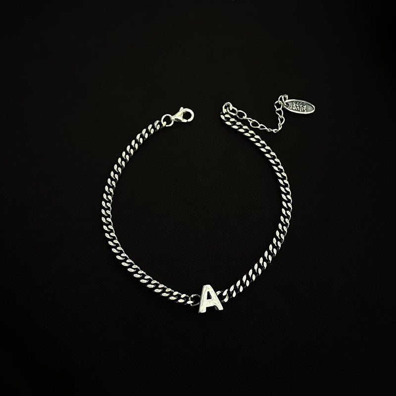 Sterling Silver Initial Letter Bracelet