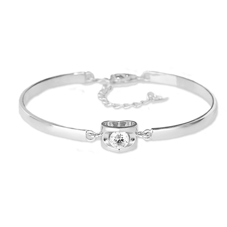 S925 Sterling Silver Heart-Shaped Bracelet