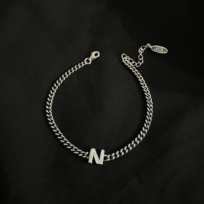 Sterling Silver Initial Letter Bracelet