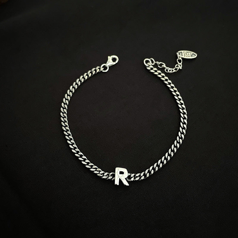 Sterling Silver Initial Letter Bracelet