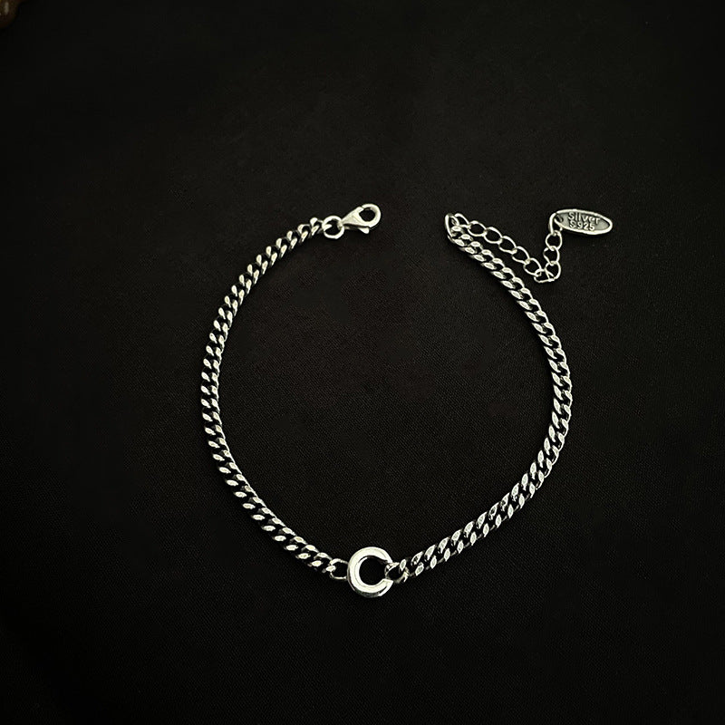 Sterling Silver Initial Letter Bracelet