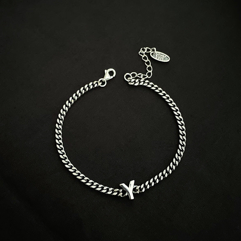 Sterling Silver Initial Letter Bracelet