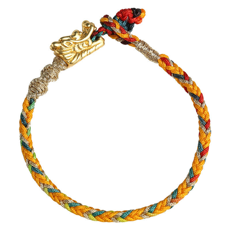 Auspicious Dragon Multicolored Rope Bracelet