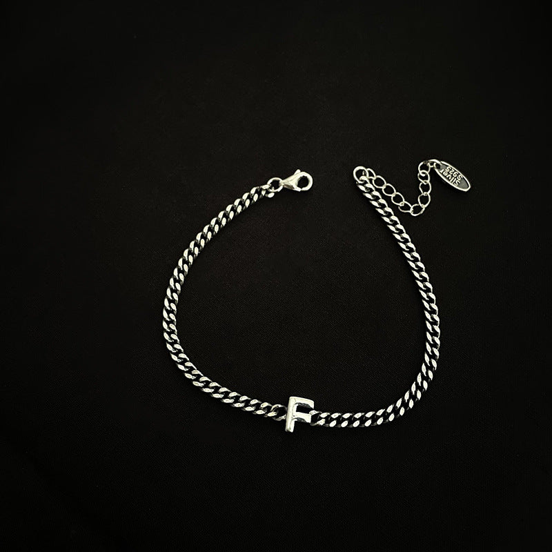 Sterling Silver Initial Letter Bracelet