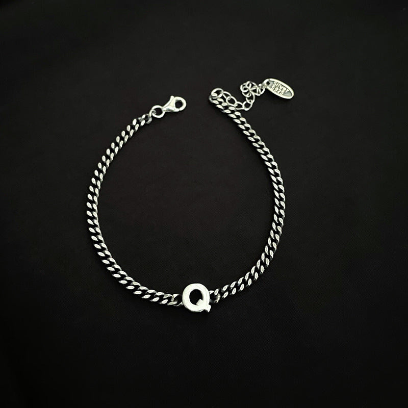 Sterling Silver Initial Letter Bracelet