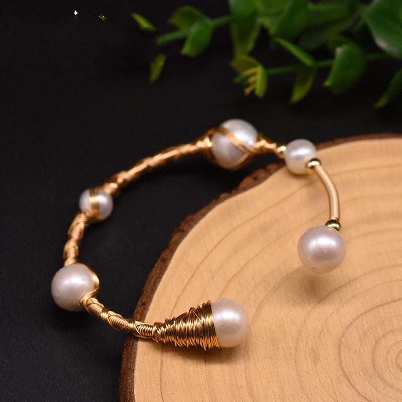 Natural Edison Baroque Pearl Stretch Bracelet