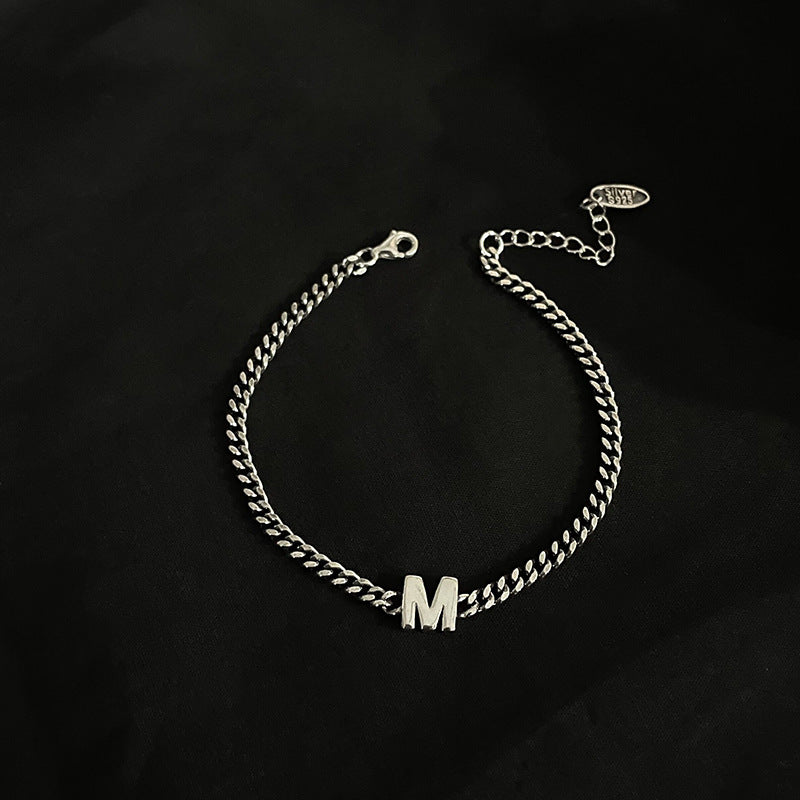 Sterling Silver Initial Letter Bracelet