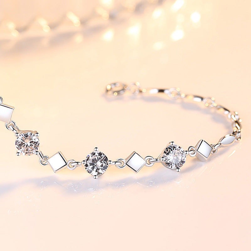 Sterling Silver Zirconia Diamond Bracelet