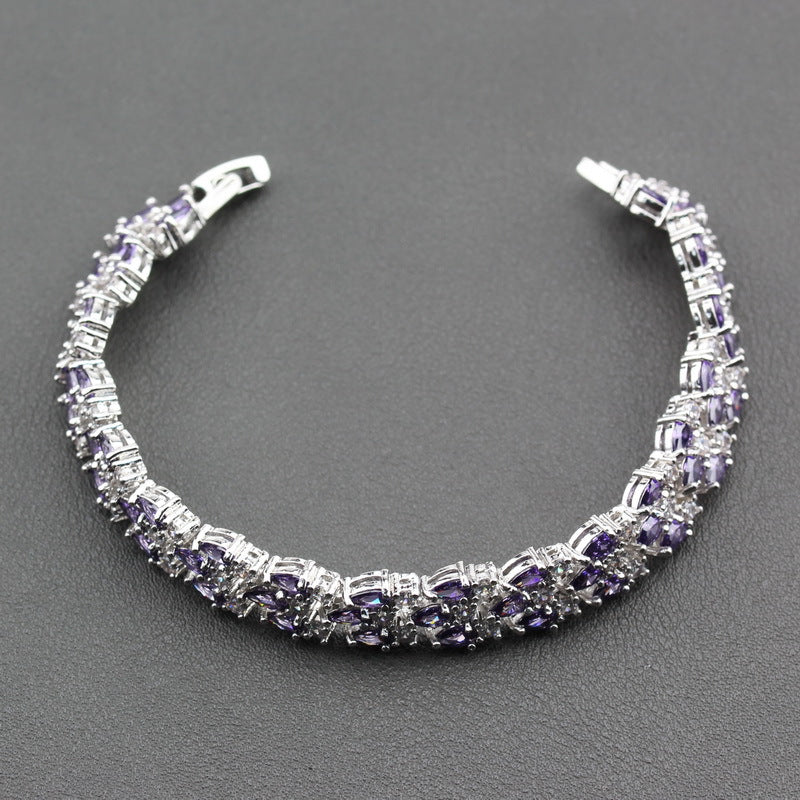 White Cubic Zirconia Luxury Wedding Bracelet