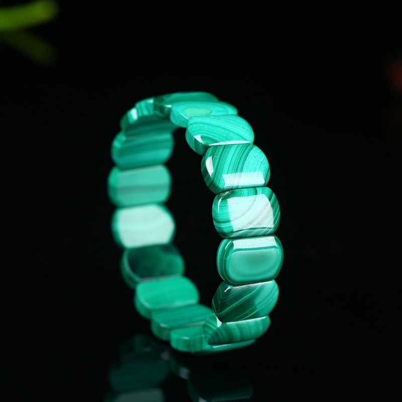 Women's Clear Textured Malachite Bracelet