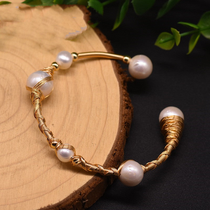 Natural Edison Baroque Pearl Stretch Bracelet