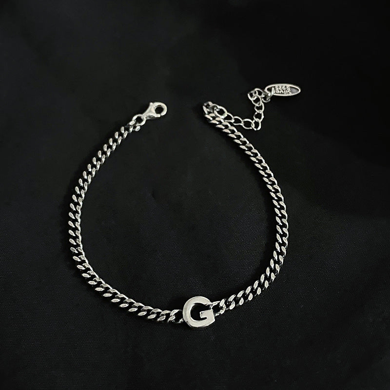 Sterling Silver Initial Letter Bracelet